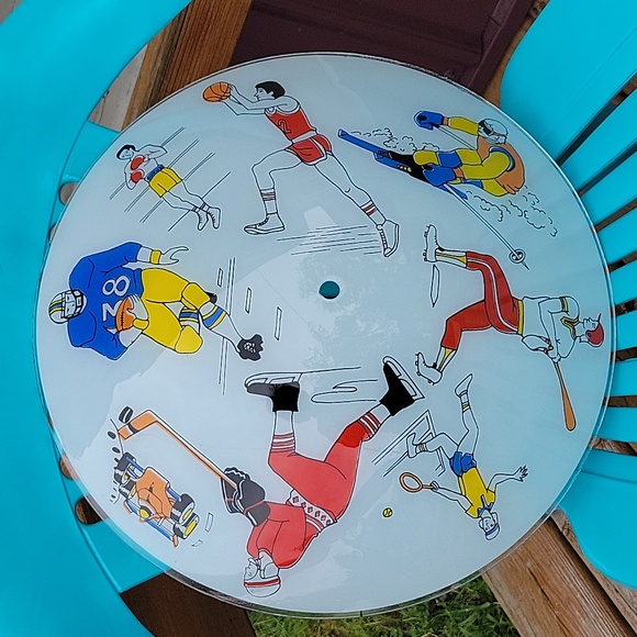 Vintage Sports Themed 15" Glass Ceiling Light Shade. Great Condition - Picture 15 of 16
